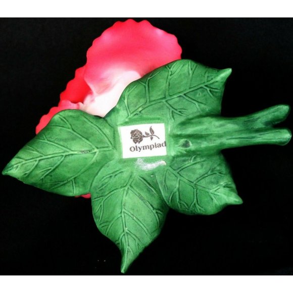 VTG Olympiad Hybrid Red Rose Flower Porcelain Ceramic Figurine Sculpted - Picture 10 of 12